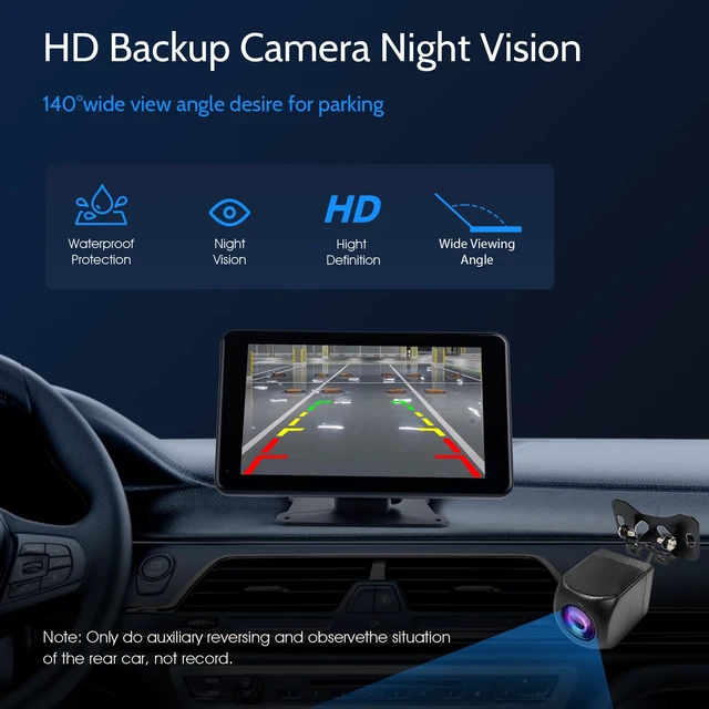 Alt view image 6 of 7 - Portable Wireless Carplay Car Stereo, 7 inch HD Touchscreen for All Vehicles,with Apple CarPlay & Android Auto with Backup Camera/Mirror Link/Voice Control/Bluetooth/GPS/AUX/FM Satellite Radio