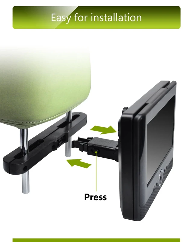 Alt view image 4 of 7 - Car Headrest Mount Holders for Dual Screen Portable DVD Player, Seat Headrest Brackets for WONNIE/NAVISKAUTO/Sylvania Portable DVD Player, Car DVD Player Headrest Mounts (1 Set)