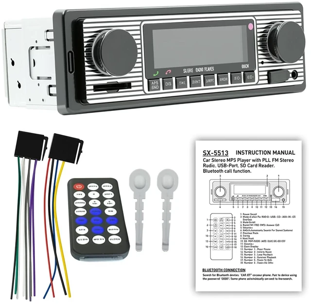 Main image of Classic Single Din Car Stereo with Bluetooth, Hands-Free Calling & Voice Control, FM Radio MP3 Player, USB/SD/AUX Port, Fast Charging, Includes Remote Control