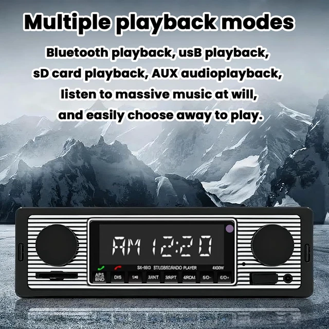 Alt view image 7 of 7 - Classic Single Din Car Stereo with Bluetooth, Hands-Free Calling & Voice Control, FM Radio MP3 Player, USB/SD/AUX Port, Fast Charging, Includes Remote Control