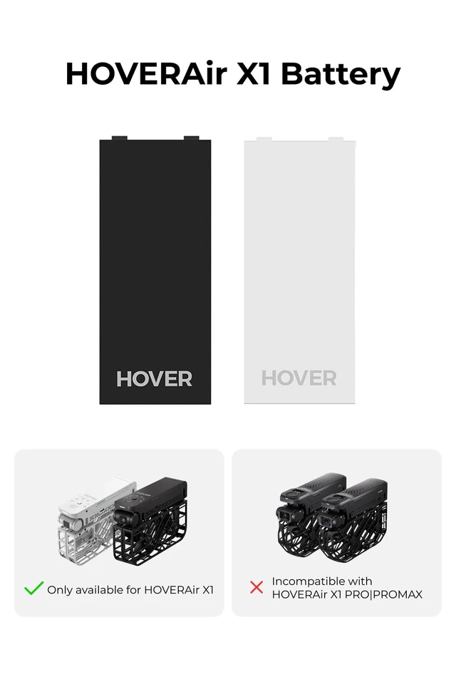 Alt view image 2 of 7 - HOVERAir Batteries Accessory X1 White