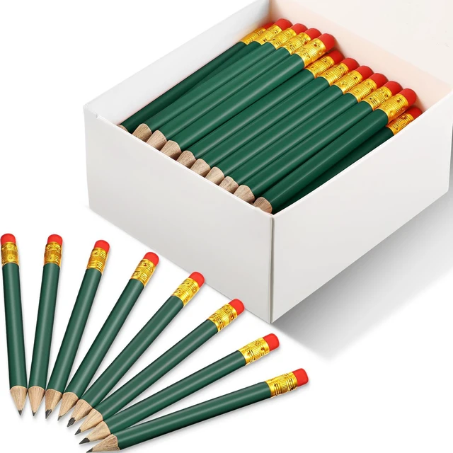 Main image of Outus 72 Pieces Golf Pencils with Eraser Mini Short #2 HB, Dark Green