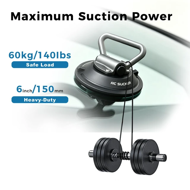 Alt view image 2 of 7 - 6" HeavyDuty Vacuum Suction Cup - Glass Suckers Lifters with Plastic Box
140 LBS loadbearing, works on glass, tile, marble, granite, sheet metal, car windshield for moving & installation jobs.
