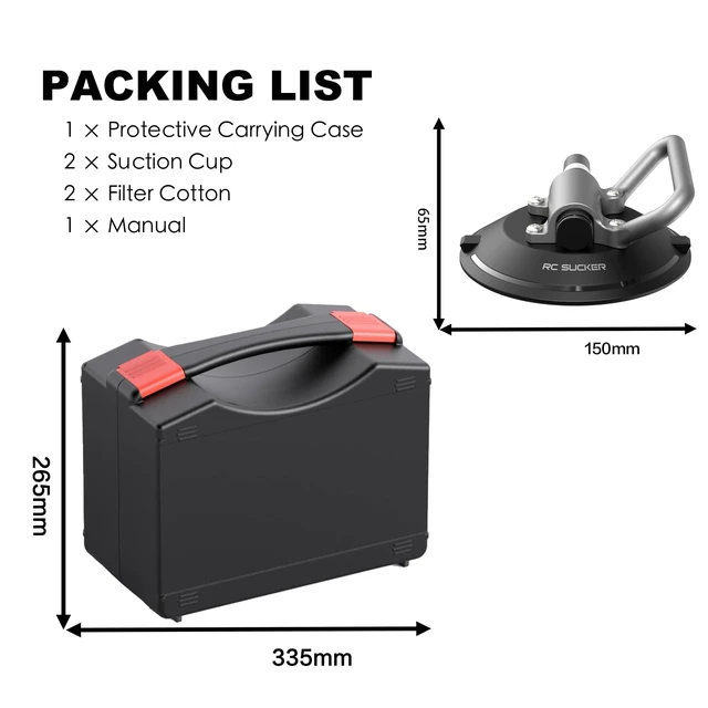 Alt view image 7 of 7 - 6" HeavyDuty Vacuum Suction Cup - Glass Suckers Lifters with Plastic Box
140 LBS loadbearing, works on glass, tile, marble, granite, sheet metal, car windshield for moving & installation jobs.