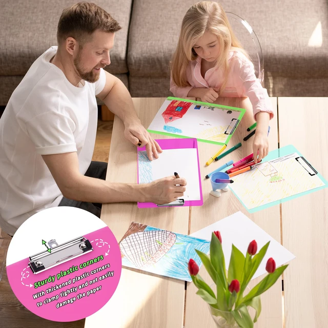 Alt view image 3 of 7 - 40 Pack 20 Colors Plastic Clipboards Bulk 9 x 12.5 Inch
Clear Colored Design, Fits A4 & Letter Papers, Low Profile Clip, Portable for Classroom, Office, Meetings & Daily Tasks