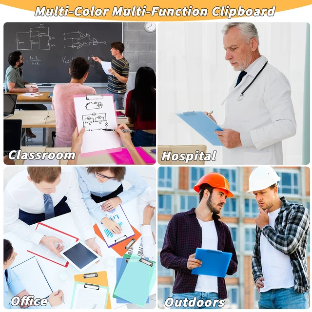 Alt view image 5 of 7 - 40 Pack 20 Colors Plastic Clipboards Bulk 9 x 12.5 Inch
Clear Colored Design, Fits A4 & Letter Papers, Low Profile Clip, Portable for Classroom, Office, Meetings & Daily Tasks