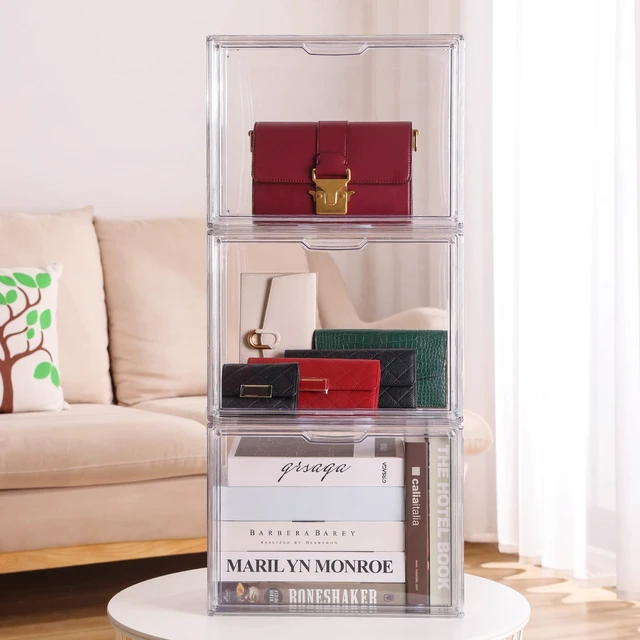Alt view image 7 of 7 - Purse Organizer for Closet Acrylic Display Case for Handbag 3Pack
Clear Showcase,Stackable Design,Fit for Medium Bags,Storage for Collectibles,Cosmetic,Heels,Magnetic Door,Dustproof