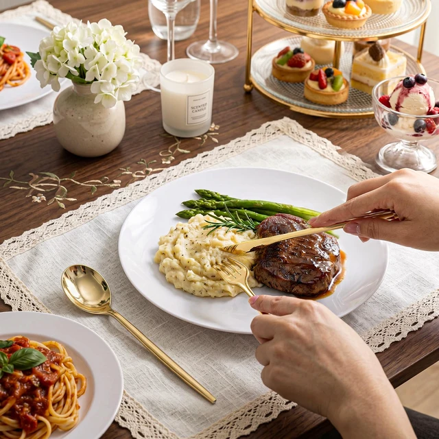 Alt view image 5 of 7 - 300PCS Gold Plastic Silverware Set Disposable - Heavy Duty Gold Utensils Set - Plastic Cutlery Disposable - Include 100 Knives, 100 Forks, 100 Spoons for Party & Wedding