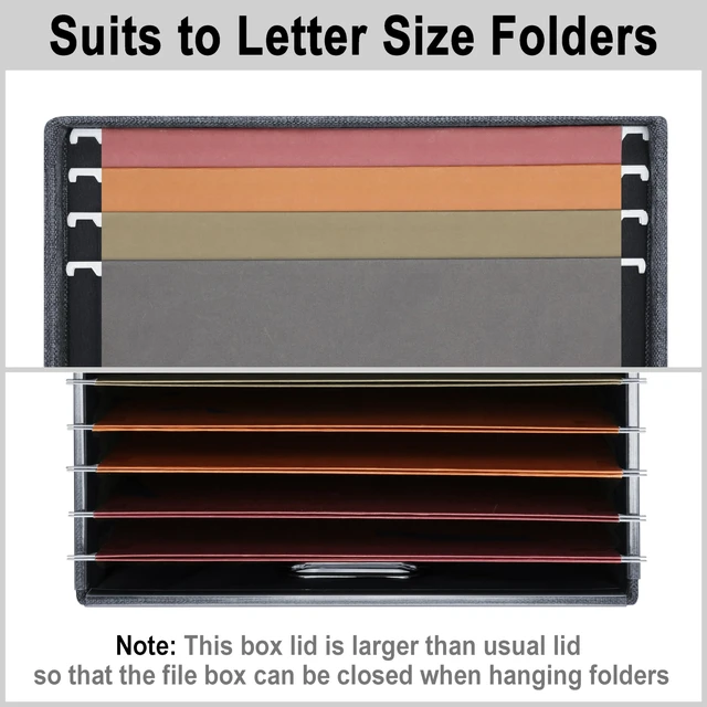 Alt view image 3 of 5 - Bins With Lids Office Organization File Folder Organizer Boxes
Dark Gray, 2 Pack, 15.1" * 12.2" * 10.04", Built-In Handle, Collapsible, Stackable, Dustproof, Linen Fabric, Cardboards