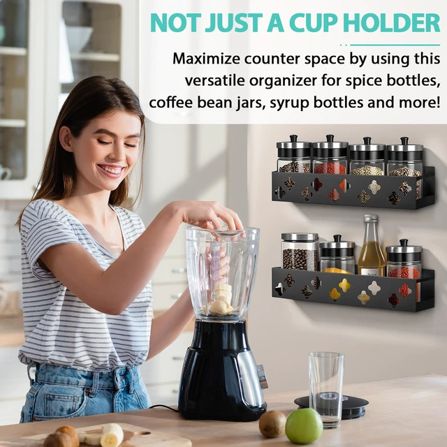 Alt view image 7 of 7 - Water Bottle Organizer for Fridge, Magnetic Cup Holder for Stanley 30 40 Oz with Tumbler Lid & Straw Organizer, 8 Tumblers Kitchen Storage Rack for Stanley Cup Accessories, Space-Saving