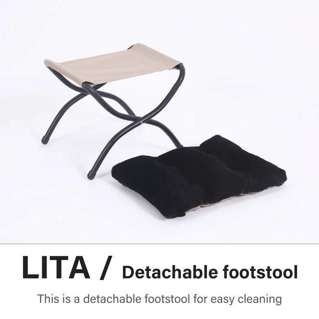 Alt view image 6 of 7 - Folding Ottoman, Foldable Footrest Stool, Portable Small Foot Stool for Couch, Collapsible Foot Rest Ottoman for Sofa, Accent Padded Ottomans for Lazy Chair, Living Room, Bedroom