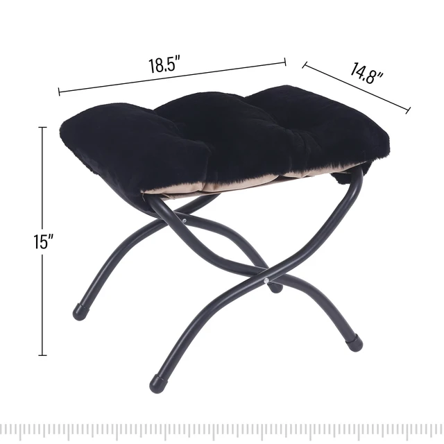 Alt view image 7 of 7 - Folding Ottoman, Foldable Footrest Stool, Portable Small Foot Stool for Couch, Collapsible Foot Rest Ottoman for Sofa, Accent Padded Ottomans for Lazy Chair, Living Room, Bedroom