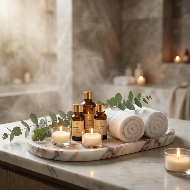 Alt view image 6 of 7 - Marble Vanity Tray for Bathroom Counter, Stone Catchall Tray for Perfume, Soap, Jewelry and Skincare, Bathroom Countertop Organizer for Vanity, Dresser or Kitchen Sink, 11.8 x 6.3 Inch
