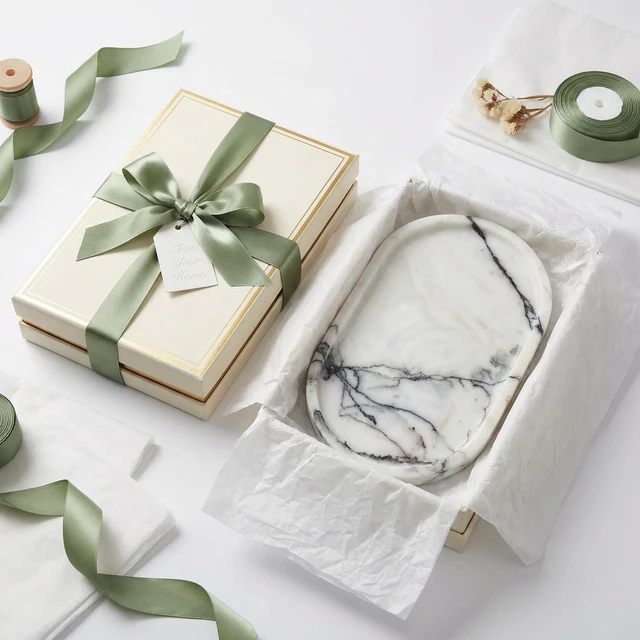 Alt view image 7 of 7 - Marble Vanity Tray for Bathroom Counter, Stone Catchall Tray for Perfume, Soap, Jewelry and Skincare, Bathroom Countertop Organizer for Vanity, Dresser or Kitchen Sink, 11.8 x 6.3 Inch