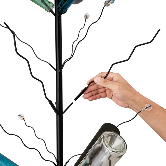 Alt view image 2 of 7 - 7.2FT Tall Wine Bottle Trees Stand for Garden Decorative, Rustproof Metal Bottle Tree Holder, Holds Up to 15 Bottles (Black)