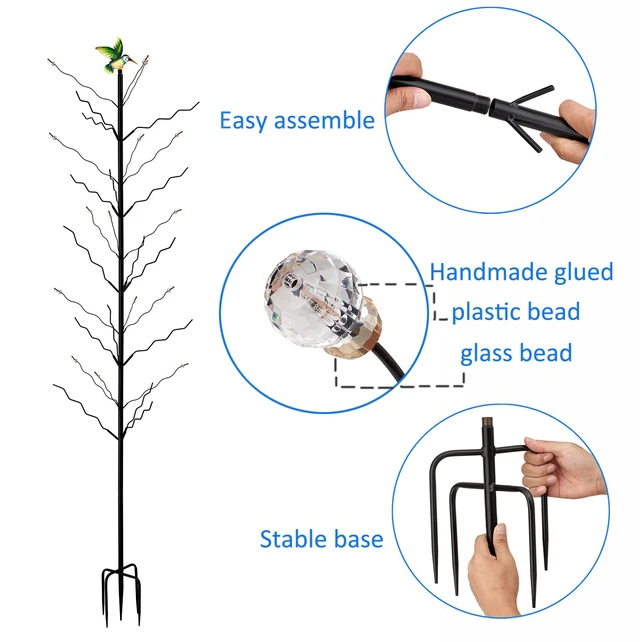 Alt view image 4 of 7 - 7.2FT Tall Wine Bottle Trees Stand for Garden Decorative, Rustproof Metal Bottle Tree Holder, Holds Up to 15 Bottles (Black)