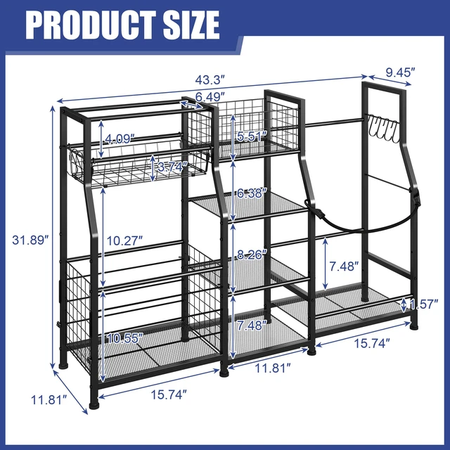 Alt view image 7 of 7 - Sonyabecca Garage Sports Equipment Organizer Golf Bag Storage Rack