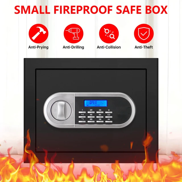 Alt view image 3 of 7 - 1.3 Cuft Small Fire Proof Safe for Home Documents, Anti-theft Safes for Home Use Fire and Water Proof with Combination Lock, Smart Alert System and Removable Shelf, Digital Document Safe for Jewelry