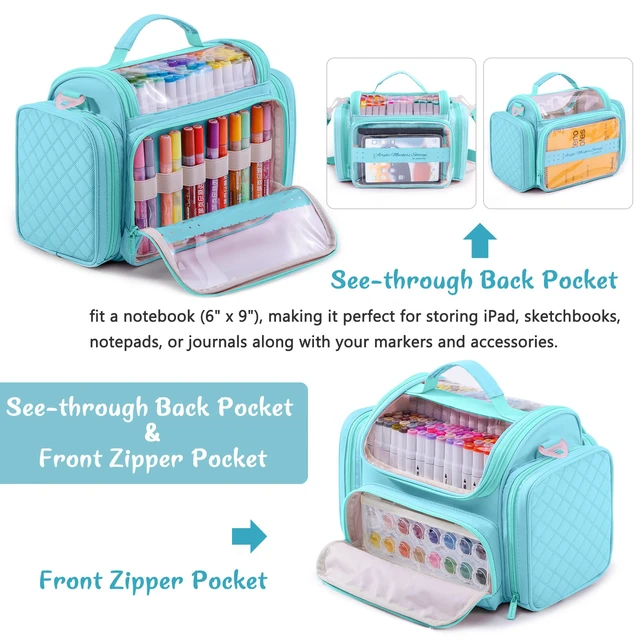 Alt view image 3 of 6 - Large Marker Organizer Case for Up to 300 Markers, Marker Storage Bag
Large marker organizer with detachable dividers for up to 300 alcohol markers, brush pens, colored pencils and art supplies