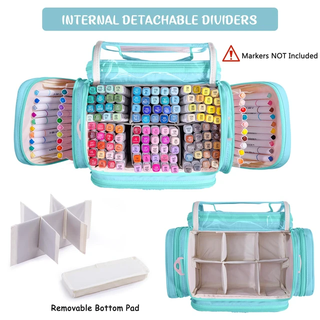 Alt view image 4 of 6 - Large Marker Organizer Case for Up to 300 Markers, Marker Storage Bag
Large marker organizer with detachable dividers for up to 300 alcohol markers, brush pens, colored pencils and art supplies