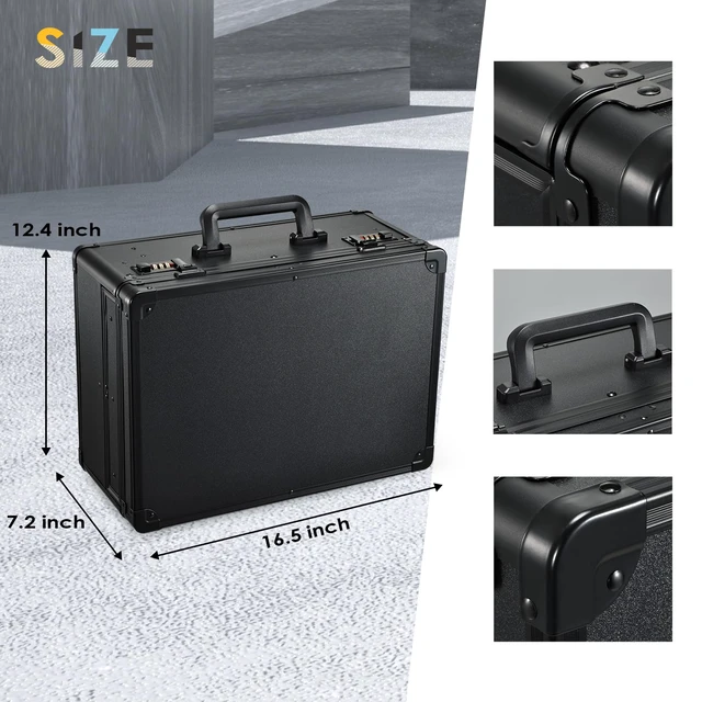 Alt view image 6 of 7 - Yueieoun Barber Case with Clippers Sliding Tray, Profesional Barbers Briefcase Tool Case, Barber Cases for Clippers and Supplies, Hair Scissors Trimmer Organizer, Salon Grooming Hard Travel Suitcase