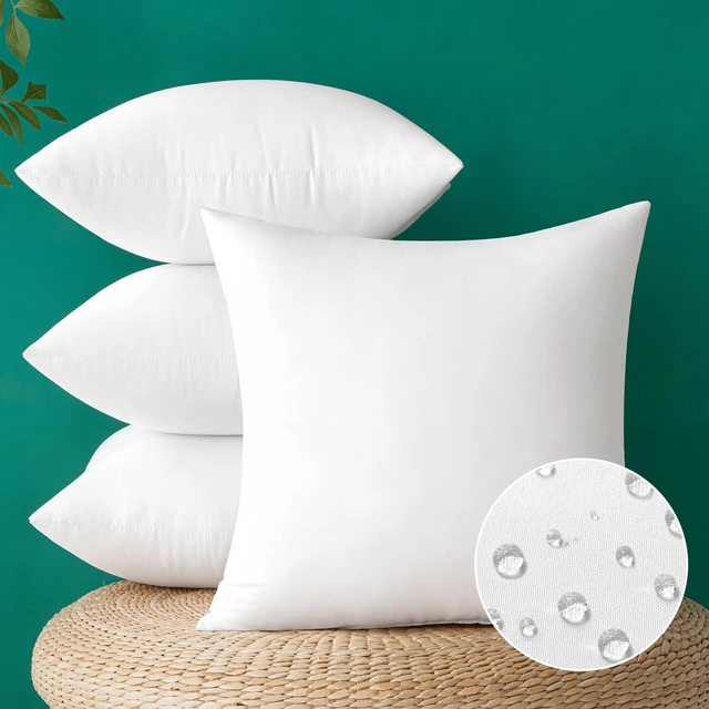 Main image of MIULEE 18x18 Inch Outdoor Pillow Inserts, Pack of 4 Waterproof Pillows