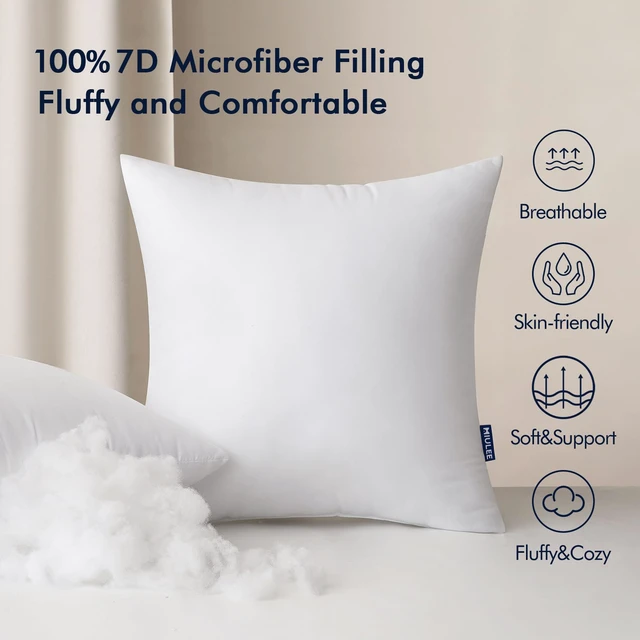 Alt view image 2 of 7 - MIULEE 18x18 Inch Outdoor Pillow Inserts, Pack of 4 Waterproof Pillows