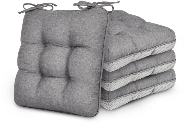 Main image of Love's cabin Memory Foam Chair Cushions Set of 4, 15.5 Inch, Grey