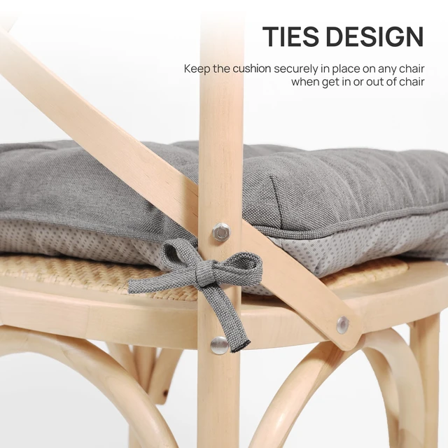 Alt view image 4 of 7 - Love's cabin Memory Foam Chair Cushions Set of 4, 15.5 Inch, Grey
