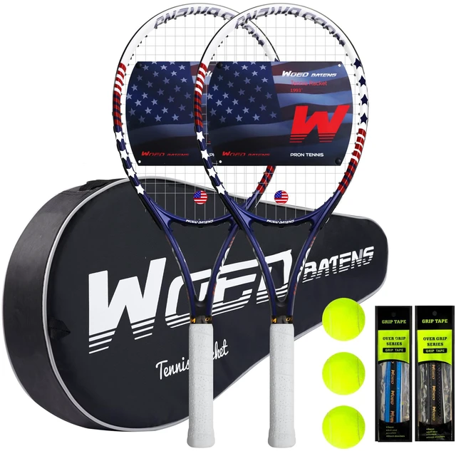 Main image of Rackets for Adults 27 Inch Tennis Racquets Set Included Tennis Racket Tennis Balls Overgrips Vibration Dampers Tennis Bag