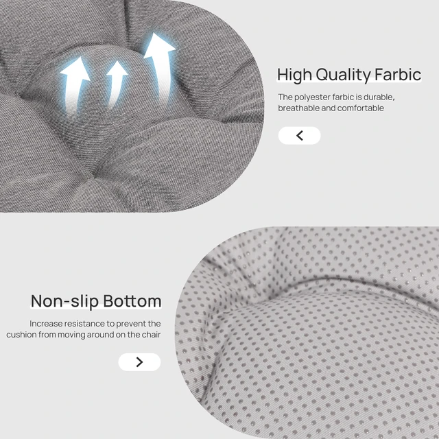 Alt view image 5 of 7 - Love's cabin Memory Foam Chair Cushions Set of 4, 15.5 Inch, Grey