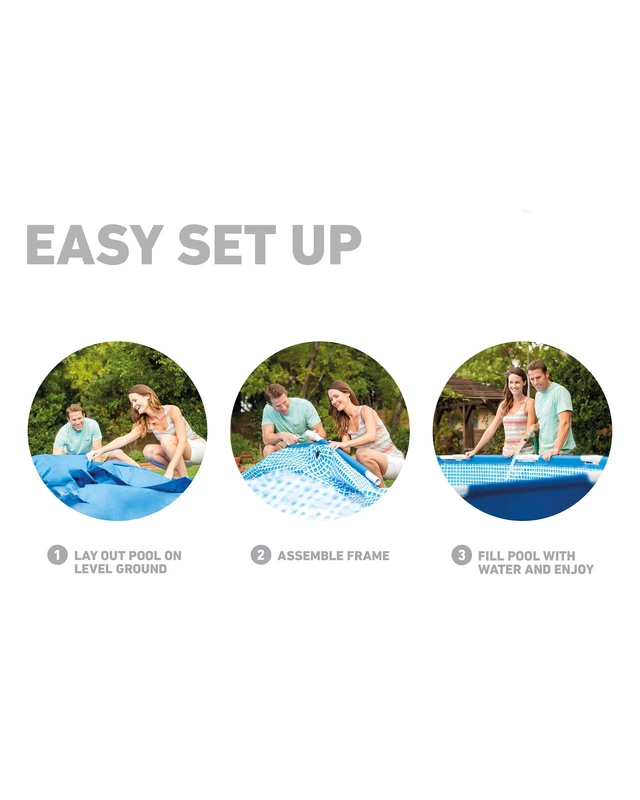 Alt view image 7 of 7 - INTEX Metal Frame 8ft x 20in Round Above Ground Swimming Pool