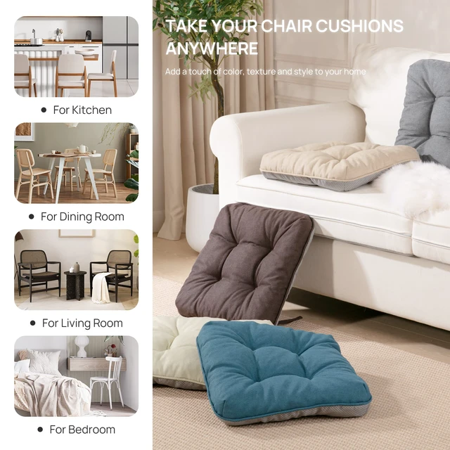 Alt view image 6 of 7 - Love's cabin Memory Foam Chair Cushions Set of 4, 15.5 Inch, Grey