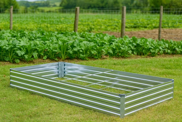 Alt view image 4 of 5 - 2 Pack 4x2x1FT Galvanized Raised Garden Beds Kit Outdoor Metal Gardening Planter Box for Vegetable Elevated Flower Herbs,Silver