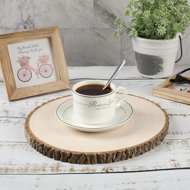 Alt view image 2 of 7 - 10 pcs Large Unfinished Wood Slices for Centerpieces 8-9 inches Wood Rounds for Tables Decor Rustic Wood Circles for DIY Crafts and Wedding Decor Round Wooden Discs for Ornaments