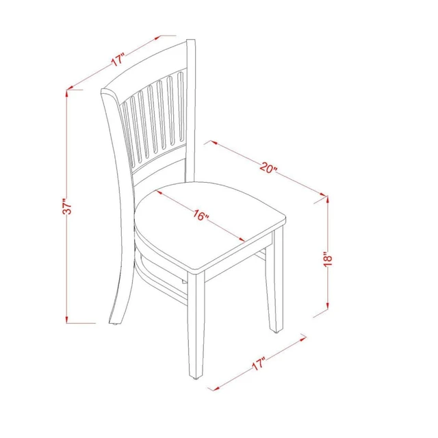 Alt view image 2 of 4 - Kitchen Dining Chairs - Slat Back Wooden Seat Chairs, Set of 2, Oak
