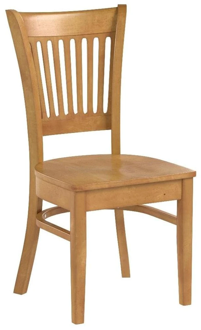 Alt view image 4 of 4 - Kitchen Dining Chairs - Slat Back Wooden Seat Chairs, Set of 2, Oak
