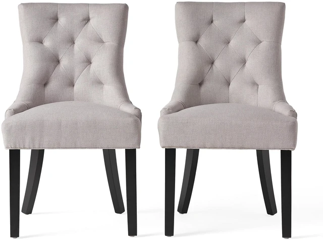Main image of Knight Home Hayden Fabric Dining Chairs, 2-Pcs Set,Polyester, Light Grey