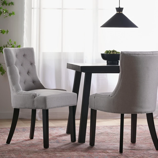 Alt view image 2 of 7 - Knight Home Hayden Fabric Dining Chairs, 2-Pcs Set,Polyester, Light Grey