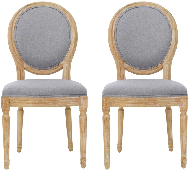 Main image of Knight Home Phinnaeus Fabric Dining Chairs, 2-Pcs Set, Light Grey
