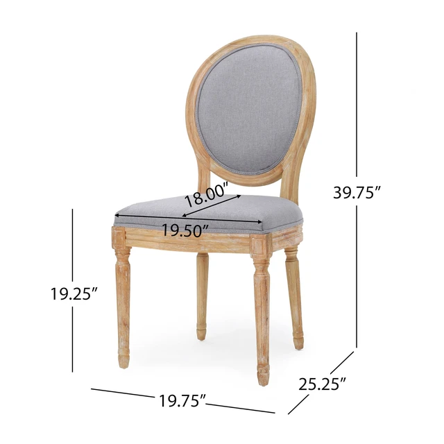 Alt view image 3 of 7 - Knight Home Phinnaeus Fabric Dining Chairs, 2-Pcs Set, Light Grey