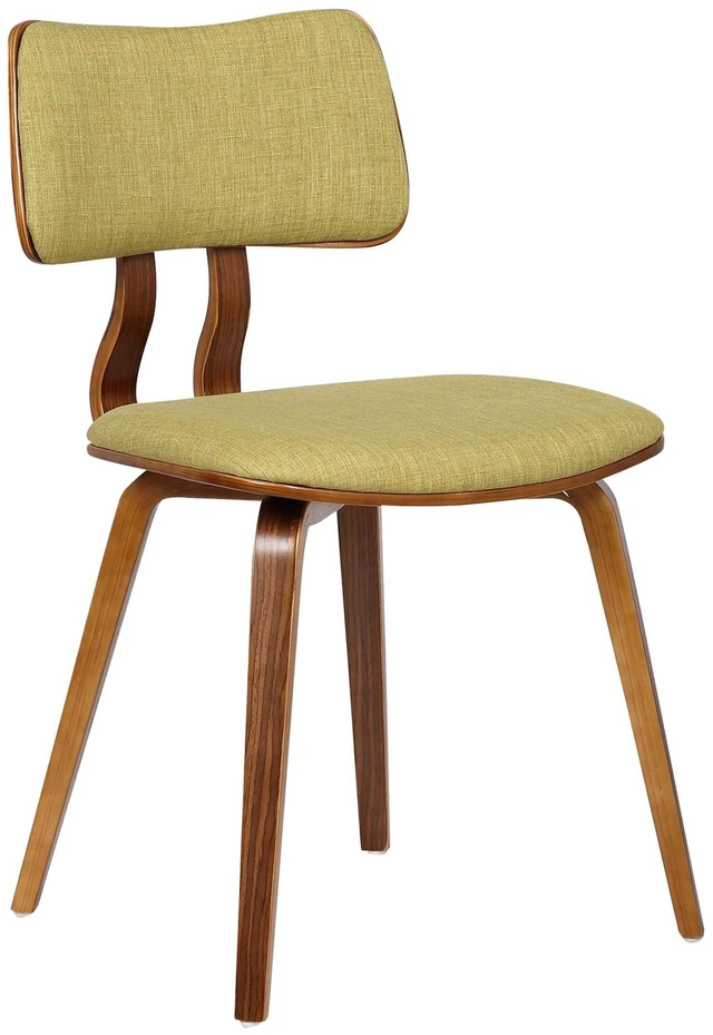 Main image of Living Jaguar Mid-Century Dining Chair in Walnut Wood and Green Fabric
