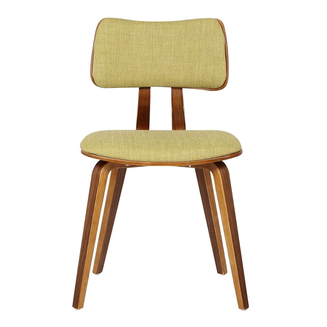 Alt view image 2 of 6 - Living Jaguar Mid-Century Dining Chair in Walnut Wood and Green Fabric
