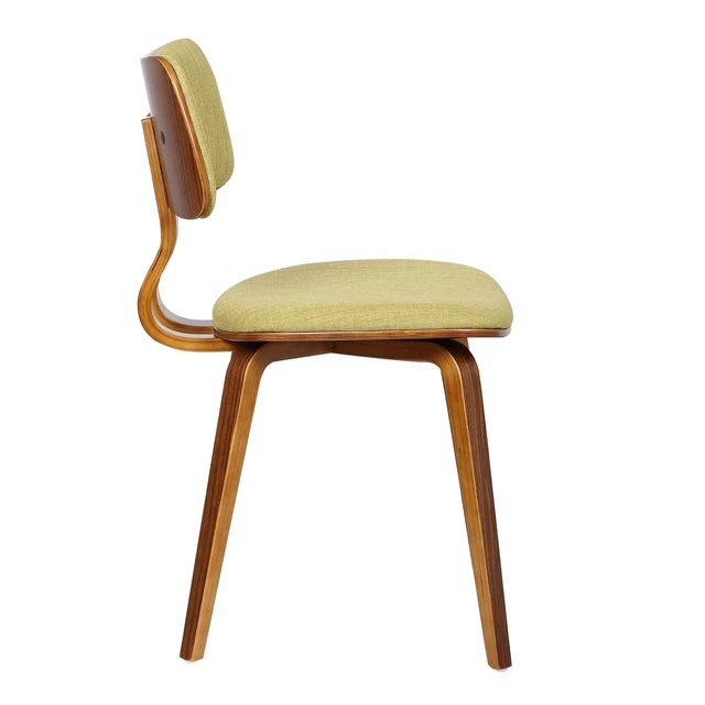 Alt view image 3 of 6 - Living Jaguar Mid-Century Dining Chair in Walnut Wood and Green Fabric