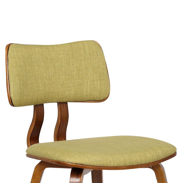 Alt view image 4 of 6 - Living Jaguar Mid-Century Dining Chair in Walnut Wood and Green Fabric