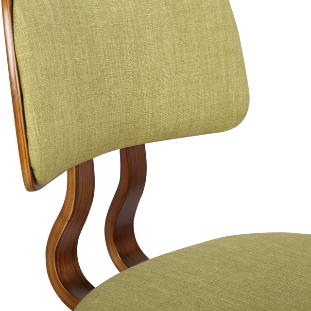 Alt view image 5 of 6 - Living Jaguar Mid-Century Dining Chair in Walnut Wood and Green Fabric