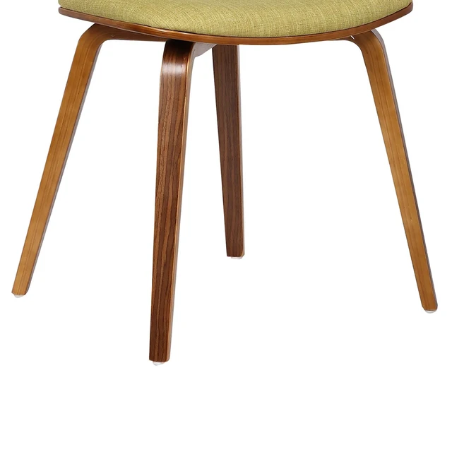 Alt view image 6 of 6 - Living Jaguar Mid-Century Dining Chair in Walnut Wood and Green Fabric