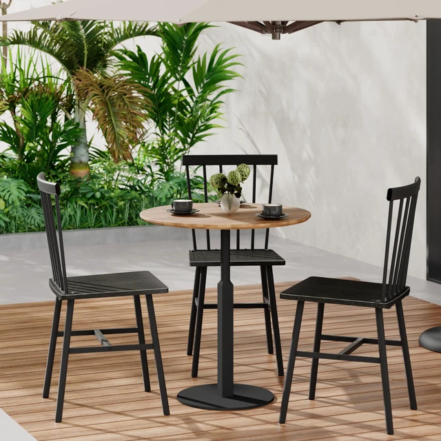 Alt view image 5 of 7 - Black Windsor Dining Chairs Set of 4, Upgraded Modern Rustic Wood Chair