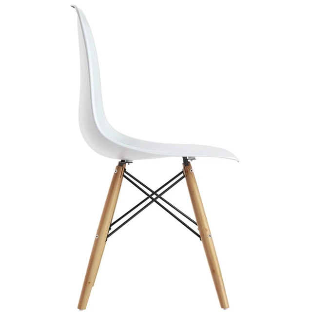 Alt view image 7 of 7 - Dining Chairs Set of 2 White, Pre Assembled Dining Room Chairs
Mid Century Modern Kitchen Chairs with Wood Legs, Armless Plastic Dining Side Chair for Kitchen, Living Room