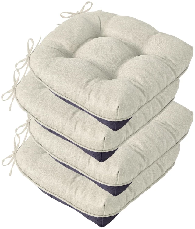 Main image of Chair Cushions for Dining Chairs, 15.5" x 15.5" x 4", Beige
Set of 4, Tufted Foam, Non Slip, With Ties,Washable,Seat Cushions for Indoor&Kitchen&Dining Room